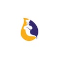 Genie food drop shape concept logo design. Royalty Free Stock Photo