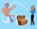 Genie Granting Wish