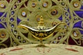 Genie lamp, old oil lamp with Arabic motifs