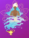 Genie in the lotus position Royalty Free Stock Photo