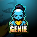 Genie mascot esport logo design Royalty Free Stock Photo