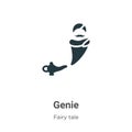 Genie vector icon on white background. Flat vector genie icon symbol sign from modern fairy tale collection for mobile concept and Royalty Free Stock Photo
