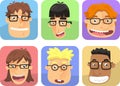 Genious boys cartoon avatars