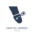 Genital herpes icon. Trendy flat vector Genital herpes icon on w