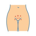 Genital rash color icon