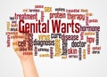 Genital warts word cloud and hand with marker concept Royalty Free Stock Photo