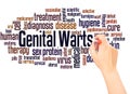 Genital warts word cloud hand writing concept