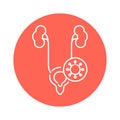 Genitourinary system virus disease color line icon. Pictogram for web page