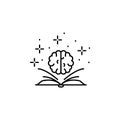 Genius, book, brain icon. Element of medicine icon. Thin line icon