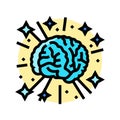 genius brain color icon vector illustration