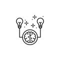 Genius, brain, light bulb icon. Element of medicine icon. Thin line icon