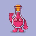 Genius flask glass mascot isolated mascot in flat style