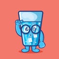 Genius ice water mascot isolated cartoon in flat style