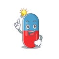Genius pills drug Mascot character has an idea gesture
