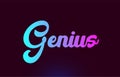 Genius pink word text logo icon design for typography