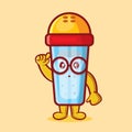 Genius salt bottle mascot isolated cartoon in flat style