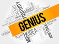 Genius word cloud collage Royalty Free Stock Photo