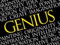 Genius word cloud collage Royalty Free Stock Photo