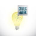 Genius at work and light bulb Royalty Free Stock Photo