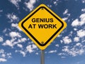 Genius at work sign Royalty Free Stock Photo