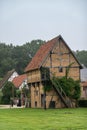 Barn with brown dirt walls, Domein Bokrijk, Genk, Belgium