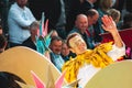 Genk, Belgium - May 1st 2019: Participants of annual O-parade, passing through Grotestraat.