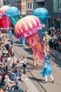 Genk, Belgium - May 1st 2019: Participants of annual O-parade