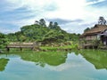 Genkyuen Garden in Hikone, Shiga Prefecture, Japan. Royalty Free Stock Photo