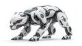 Realistic Robot Dog Standing Proudly Against a Plain White Background Showcasing Modern Technology and Playful Design