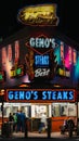 Geno`s Steaks at night, in Passyunk Square, Philadelphia, Pennsylvania Royalty Free Stock Photo