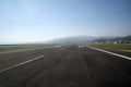 Genoa airport terminal runway view Royalty Free Stock Photo