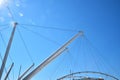 Genoa Bigo architecture featuring modern cables and blue sky Royalty Free Stock Photo