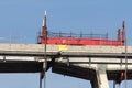 Genoa 8 February 2019: Preparation work for the demolition of the Morandi bridge.