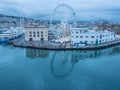 Genoa the Ferris wheel view from the sea Royalty Free Stock Photo