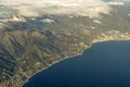 Genoa Harboe coastline aerial view panorama landscape Royalty Free Stock Photo