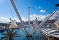 Top view of Ancient Port Porto Antico of Genoa, Italy