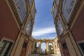 View of the external courtyard of the Royal Palace of Genoa, Italy