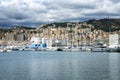 Genoa, Italy, 10/04/2019: Beautiful port city on the banks of the marina with yachts