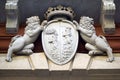 Genoa-Italy. Detail of facade the Palazzo Rosso