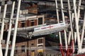 Genoa Italy - 20 February 2019: The demolition of the west stump of the Morandi viaduct