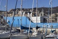 The Italian Ship (Nave Italia) and some sailboats moored in the Ancient Port of Genoa near