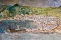 GENOA, ITALY - MARCH 29, 2014: Fresco mural painting depicting the city of Genoa in the XVI century