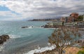 Ligurian coast under a cloudy sky in Genoa Sturla and Quarto dei Mille, Genoa, Italy Royalty Free Stock Photo