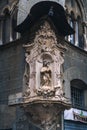 Madonna shrine on the facade of the old house in Genoa
