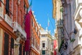 Genoa, Italy, September 11, 2018: Red palace Palazzo Rosso and White palace Palazzo Bianco