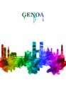 Genoa Italy skyline Portrait Rainbow