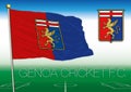 GENOA, ITALY, YEAR 2017 - Serie A football championship, 2017 flag of the Genoa team Royalty Free Stock Photo