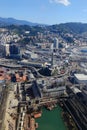 Genoa lighthouse lanterna italy aerial view panorama Royalty Free Stock Photo