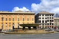 Genoa, Liguria / Italy - 2012/07/06: waterworks on the Piazza de Ferrari square