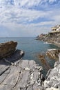 Genoa Nervi waterfront - Promenade and coastline - Ligurian sea - Italy Royalty Free Stock Photo